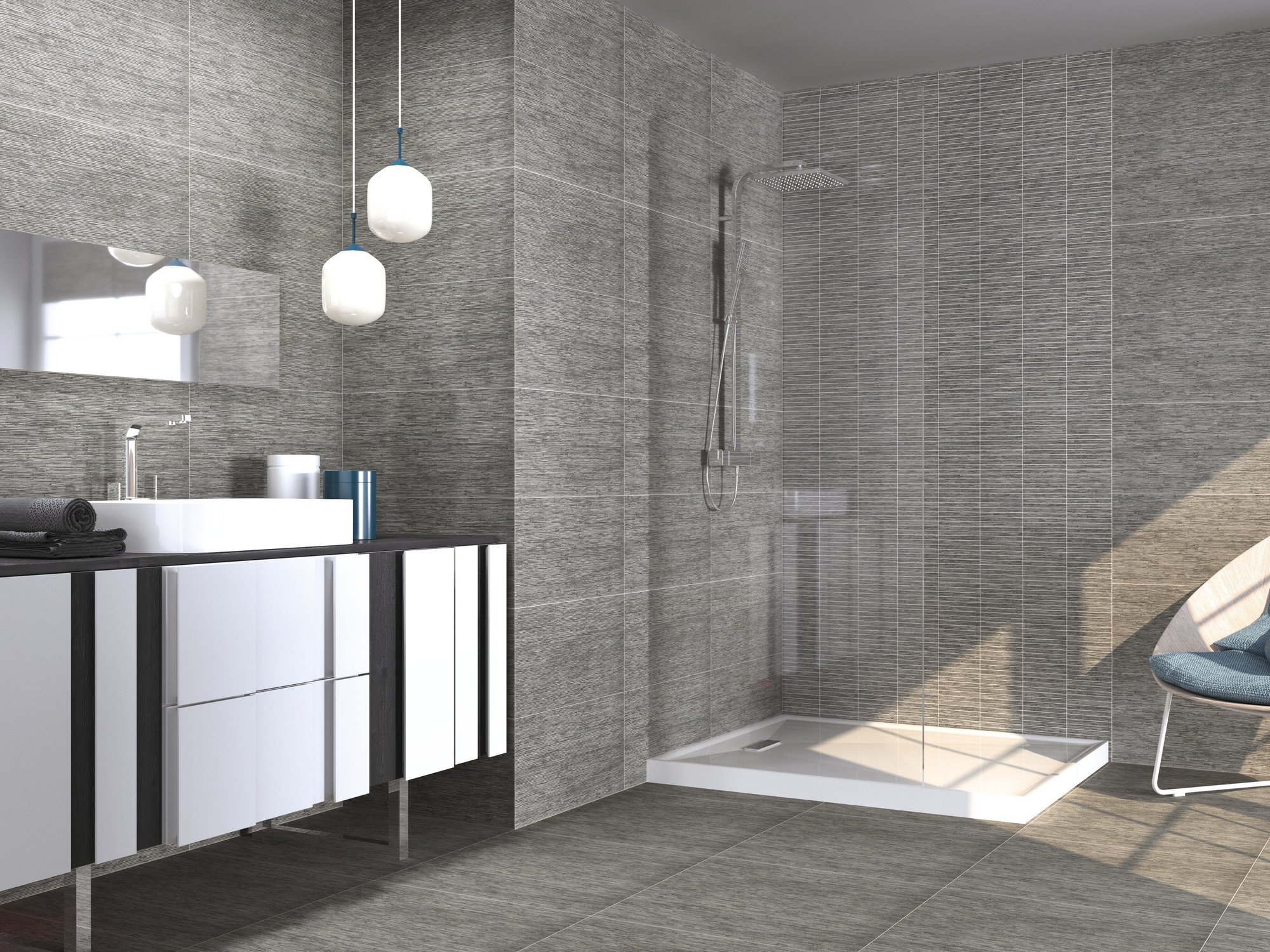 Stijlvolle Badkamertegels In Formaat 30 X 60 (Stylish Bathroom Tiles In 30 X 60 Format)
