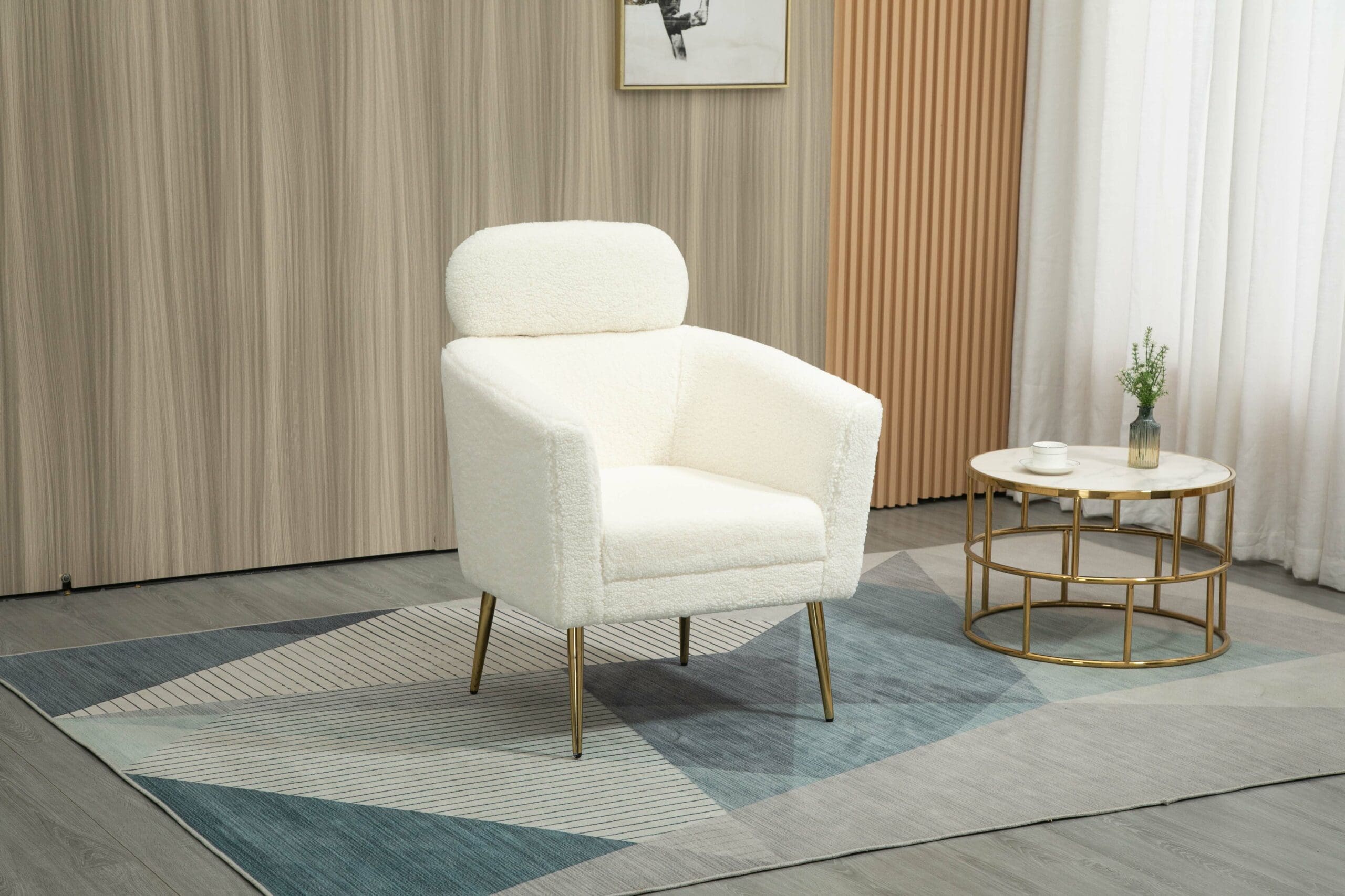 Melisa Armchair Cream   Gold – Newline