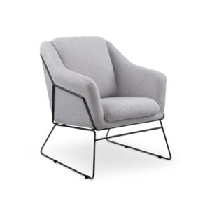 SOFT leisure armchair with black frame, light gray