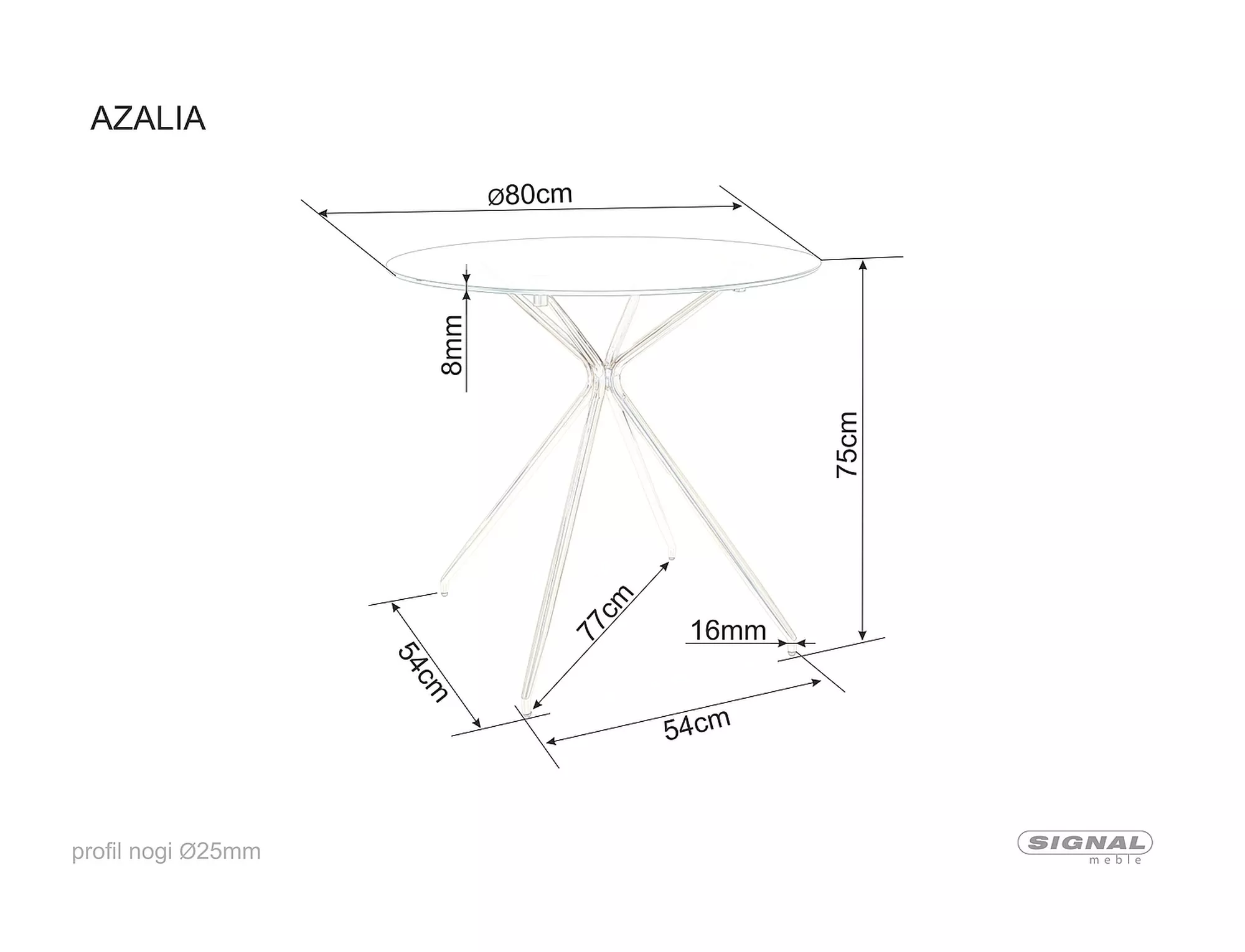 Azalea Round Table 80cm - Image 2