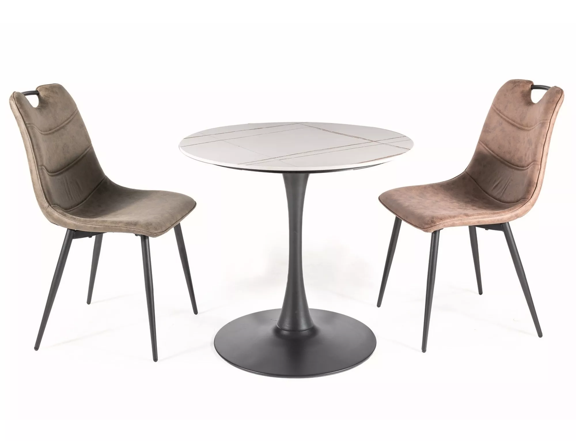 Espero Round Table White / Black 80cm