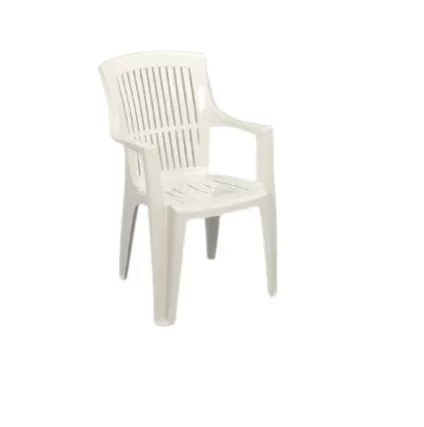 WHITE HIGH BACK ARMCHAIR