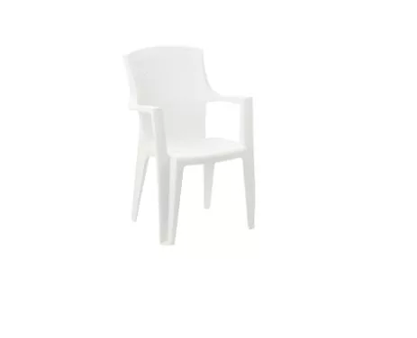 RATTAN FINISH STACKABLE ARMCHAIR EDEN WHITE