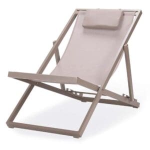 Aliminium Deckchair Taupe - 18GGS928T