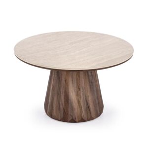 DIAVOLA travertine/walnut coffee table