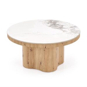 MAGNUM coffee table white marble / natural
