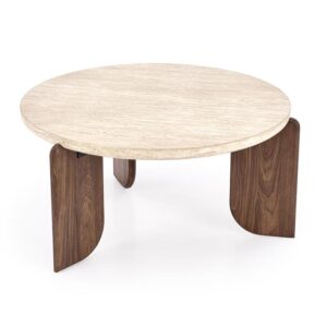 MAMBO travertine/walnut coffee table