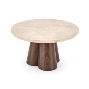 FRIDA travertine/walnut coffee table
