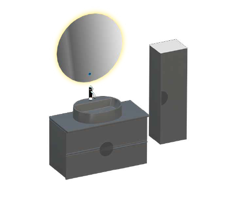 Luna Storm Grey Vanity 100cm