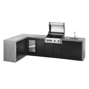 Grand Pro Waterfall L Shape Kitchen Island BBQ 12G426MG53FS